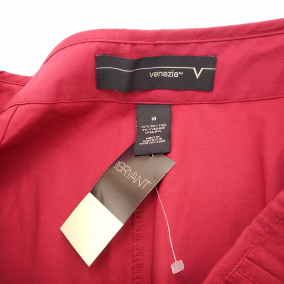 Venezia Women's size 18 Skirt Vintage NWT Short Red Cotton Blend Pockets - Picture 6 of 10